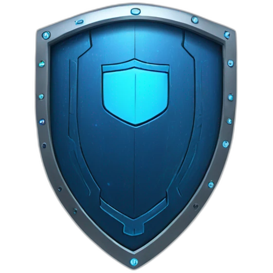 blue cyber shield futuristic emoji