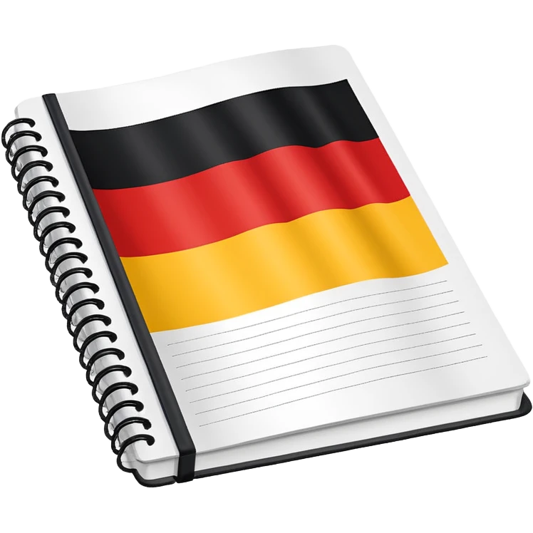 open notebook with German flag on the page emoji
