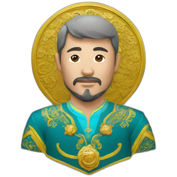 Kazakhman with ornament of Kazakhstan emoji