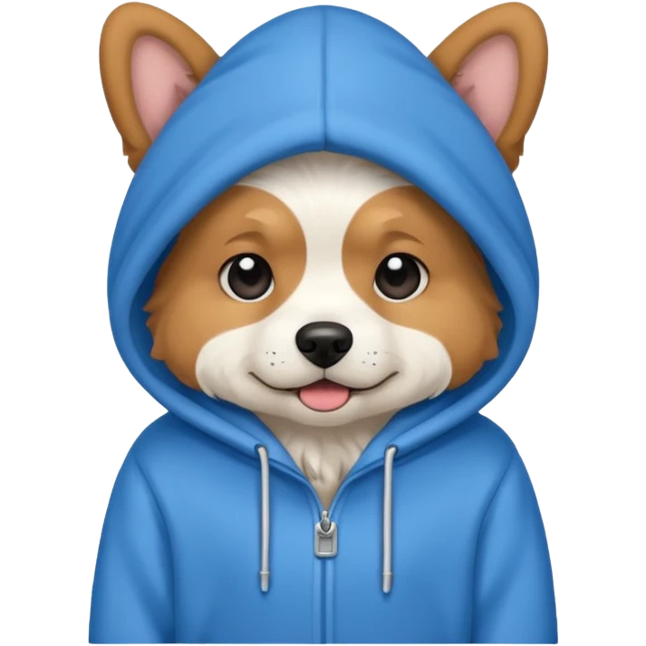 Dog wearing a hoodie  emoji