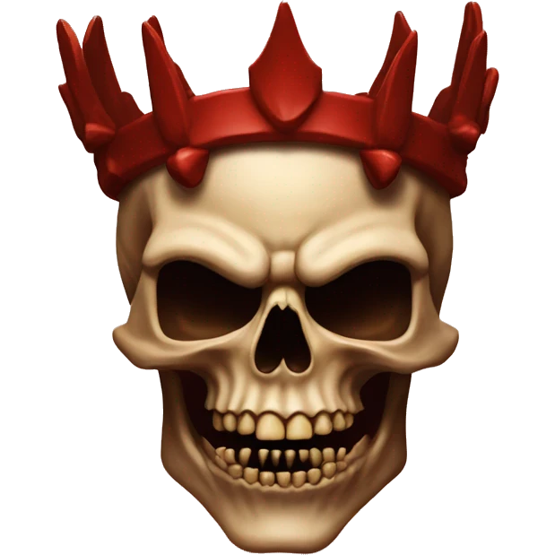 A demon's skull with thrones and teeth and red background  emoji