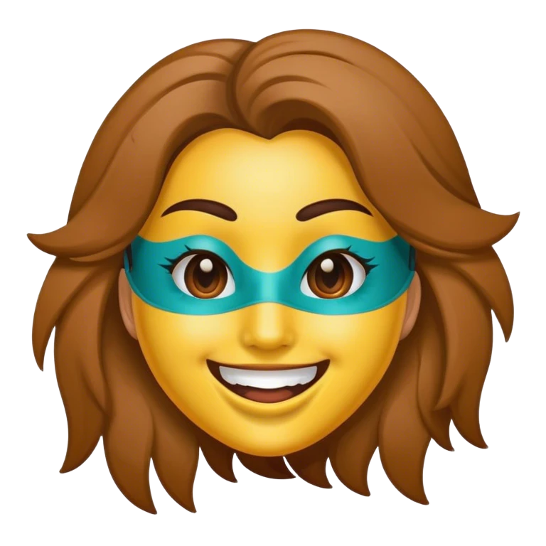 chica con una mascarilla emoji