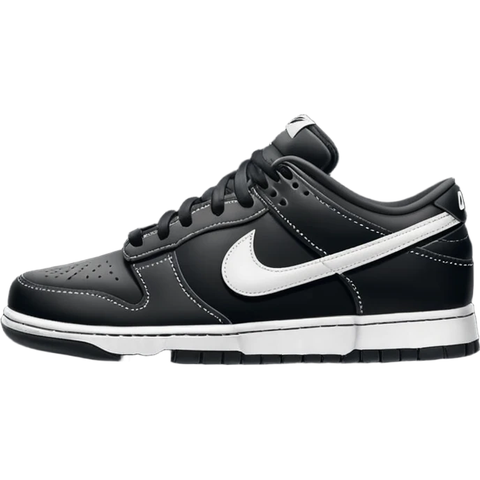 I want you to draw a black Nike Dunk Low with the Nike logo facing right

 emoji