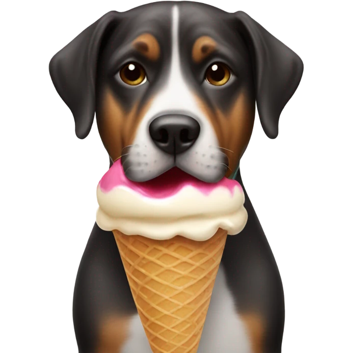 Dog eating ice cream emoji