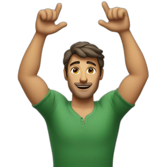 italian man, arms up emoji
