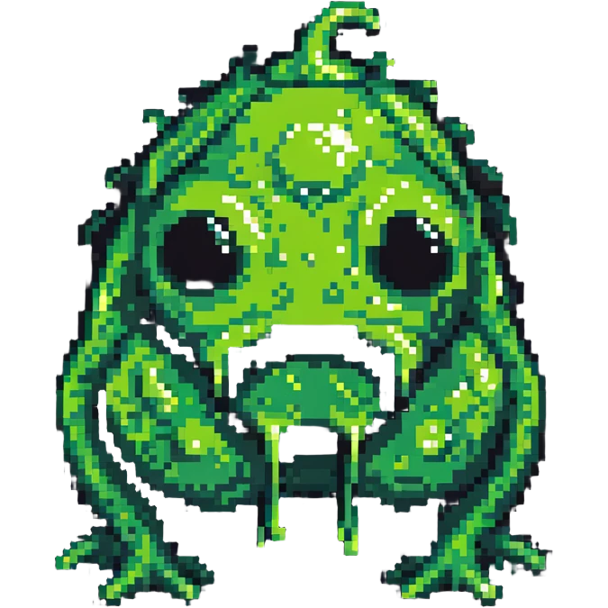 classic green blob slime monster emoji