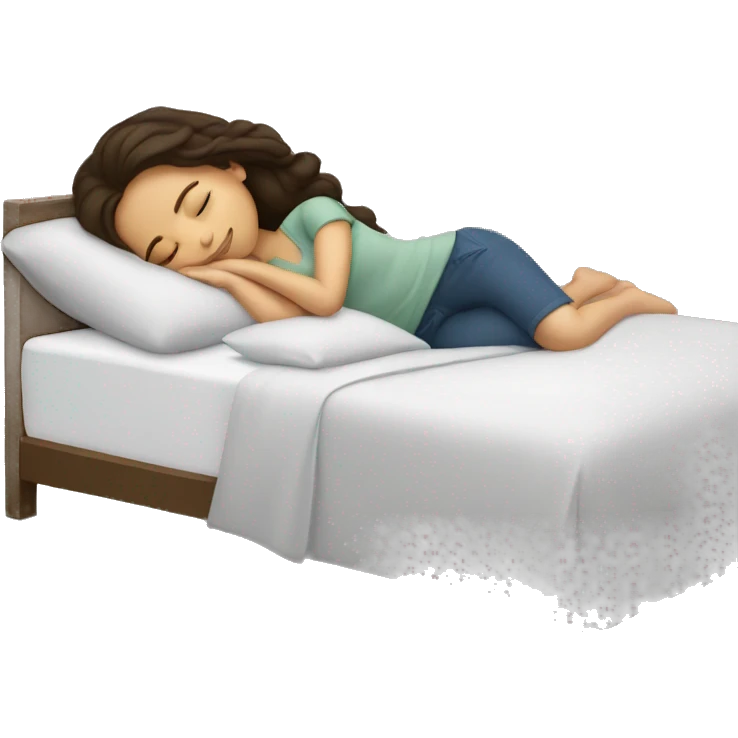 Brunette girl sleeping emoji