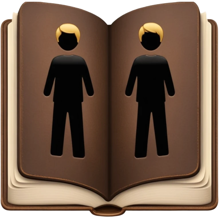 open brown book with completely empty, black pages emoji
