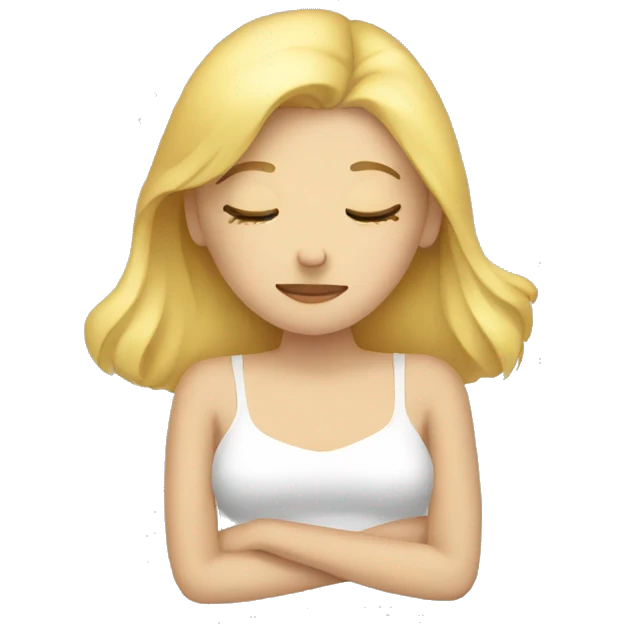 blonde girl sleeping emoji