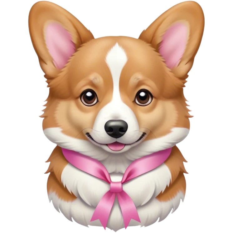 Cute welshcorgi with pink ribbon emoji