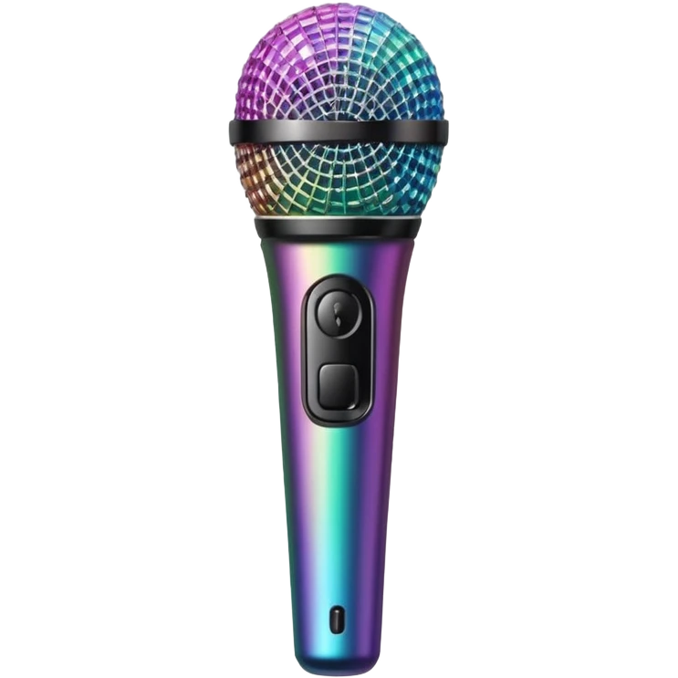 Iridescent gradient handheld microphone with rhinestones  emoji