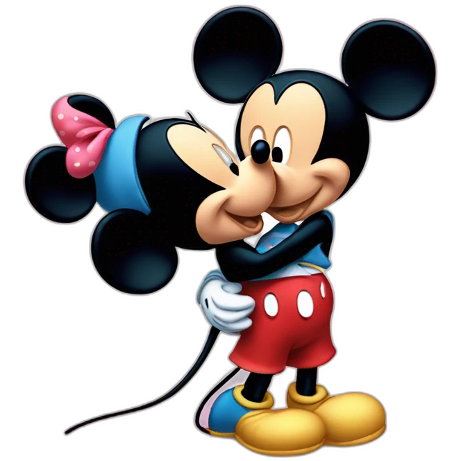 Mickey mouse kissing minnie emoji