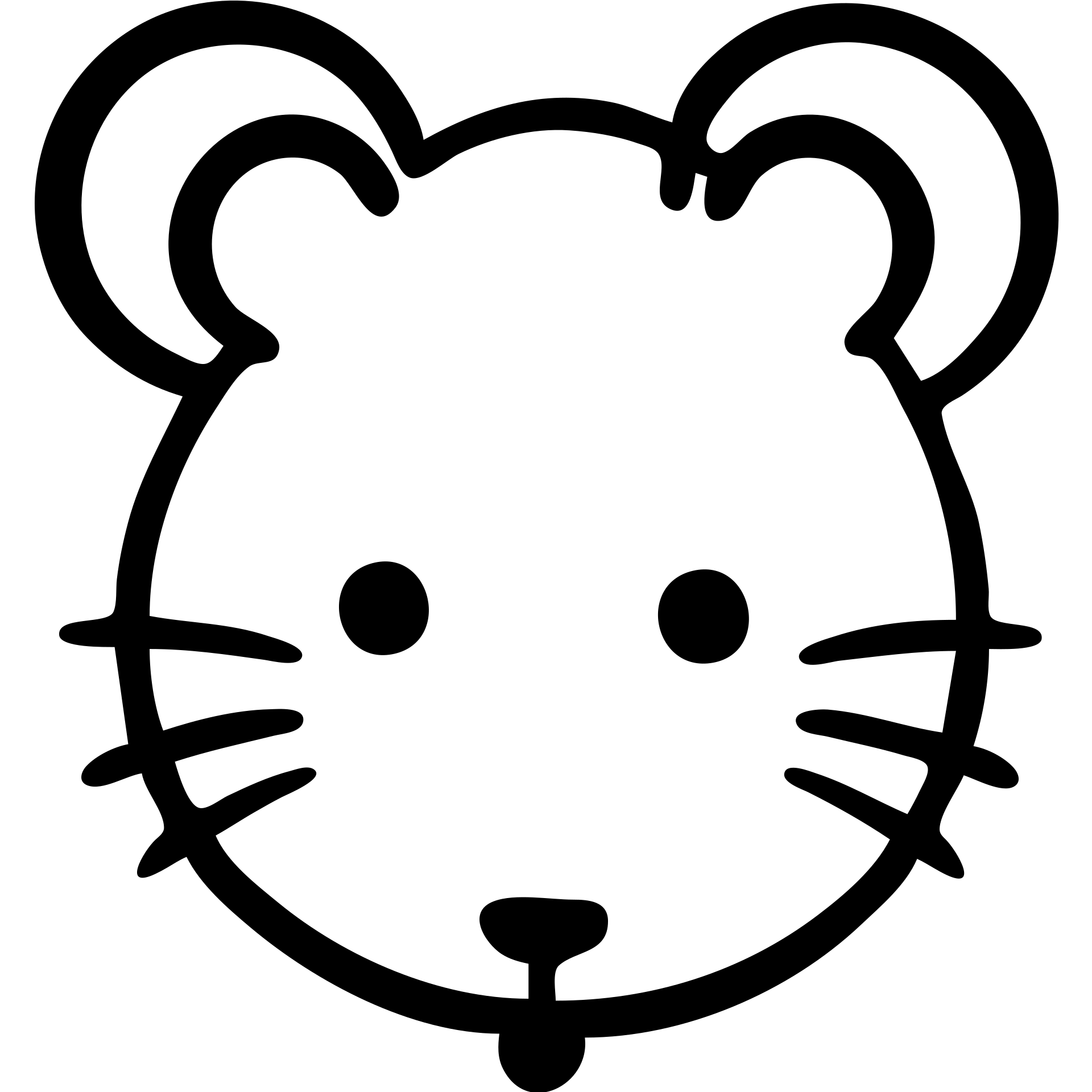 Simple mouse icon with round ears and whiskers emoji
