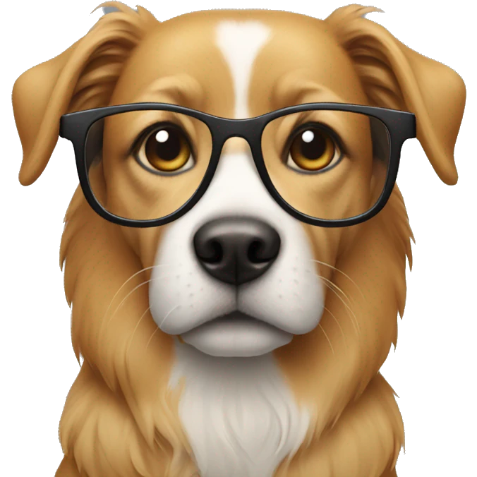 Dog with glasses on emoji