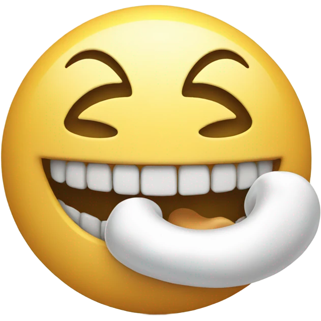 smiling emoji with a bone in its mouth  emoji