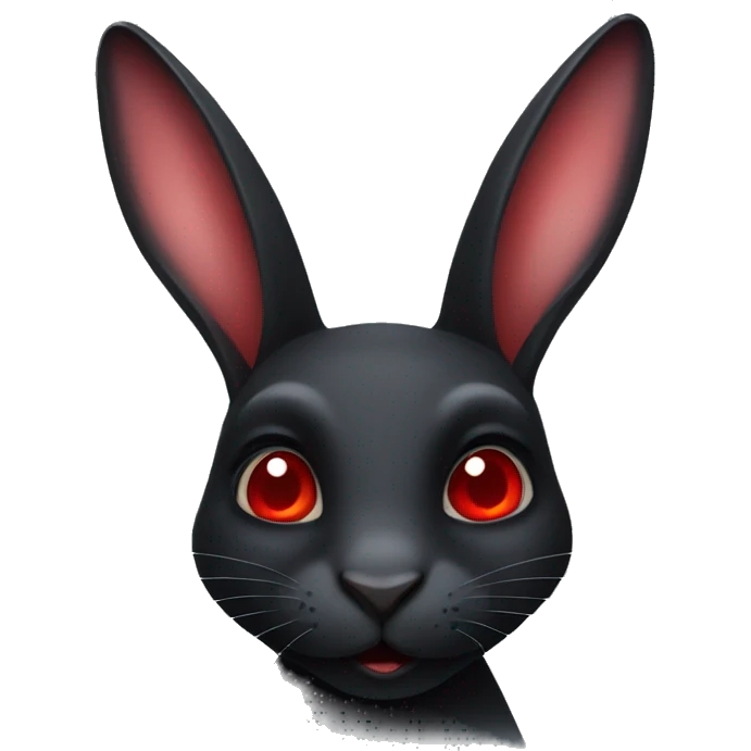 Black Rabbit with red eyes emoji