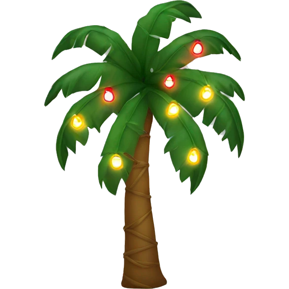 palm tree with christmas lights emoji