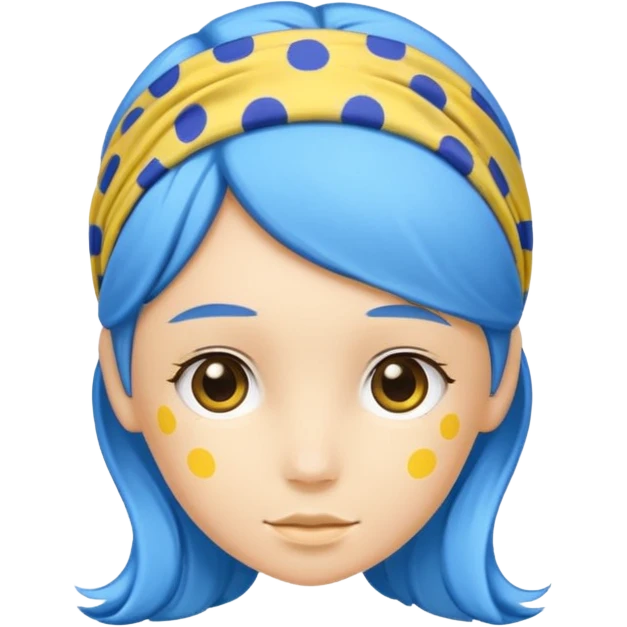 blue hairband with yellow spots emoji