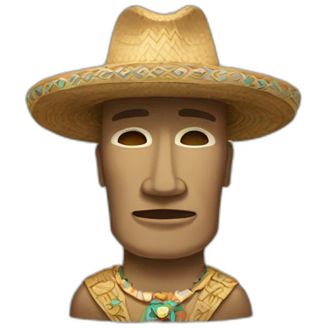 Moai con sombrero de copa emoji