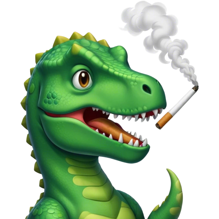 Dinosaur smoking cigarette emoji