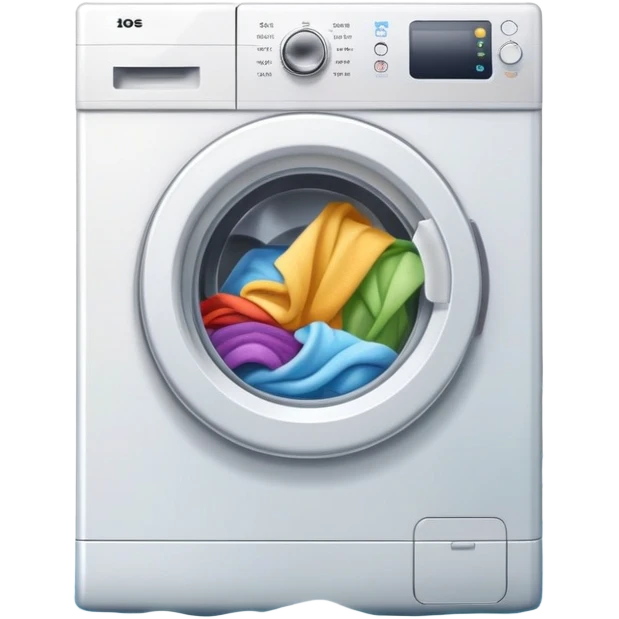 washing machine mid-cycle with clothes tumbling inside emoji