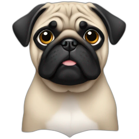 pug wearing a black t-shirt emoji