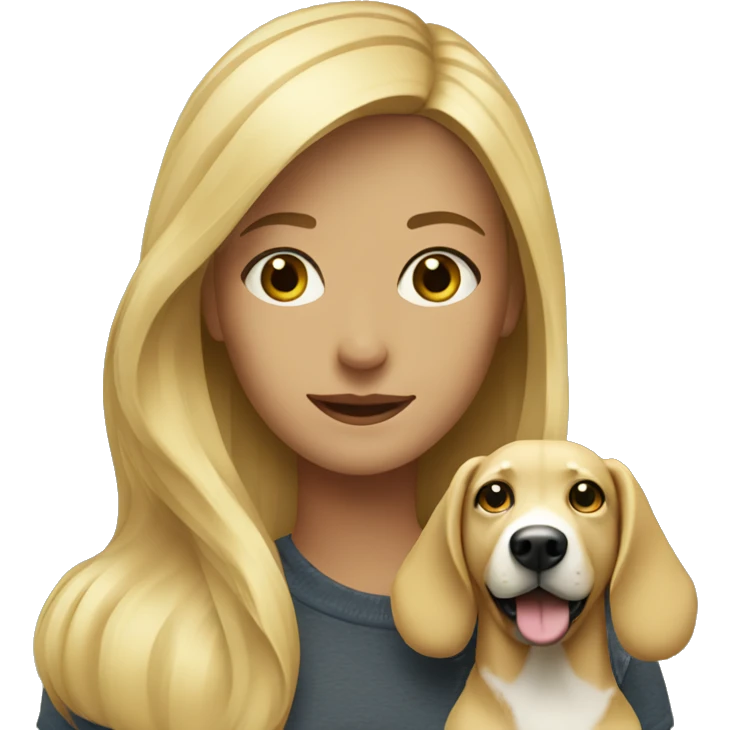 blonde girl with dog outdoors emoji