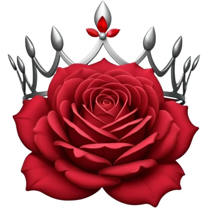 Umbral rose flower with silver tiara emoji