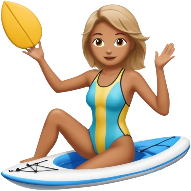 water sports woman along with water emoji