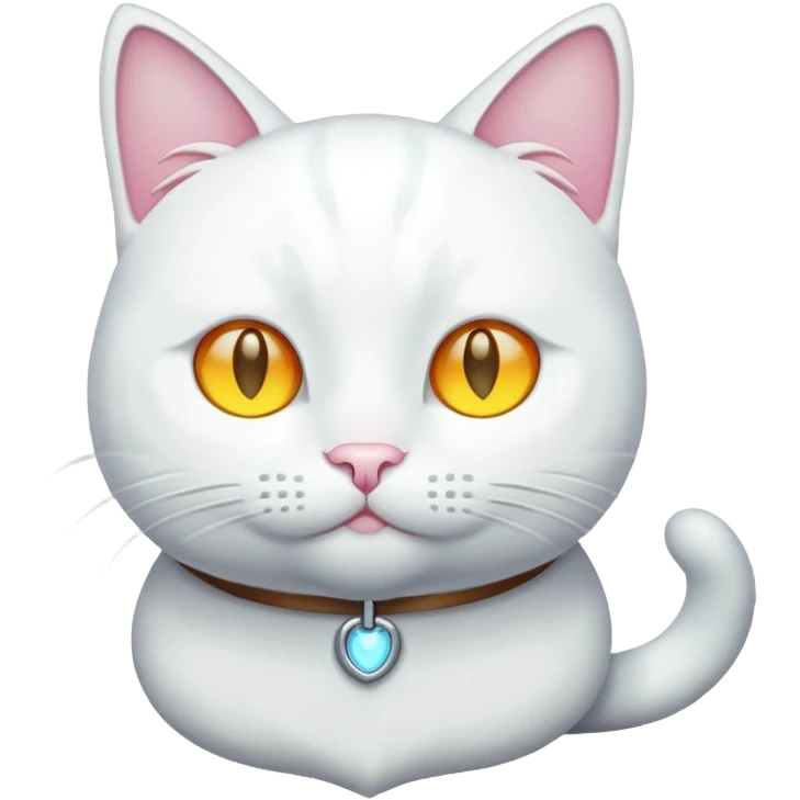 white cat luminous emoji