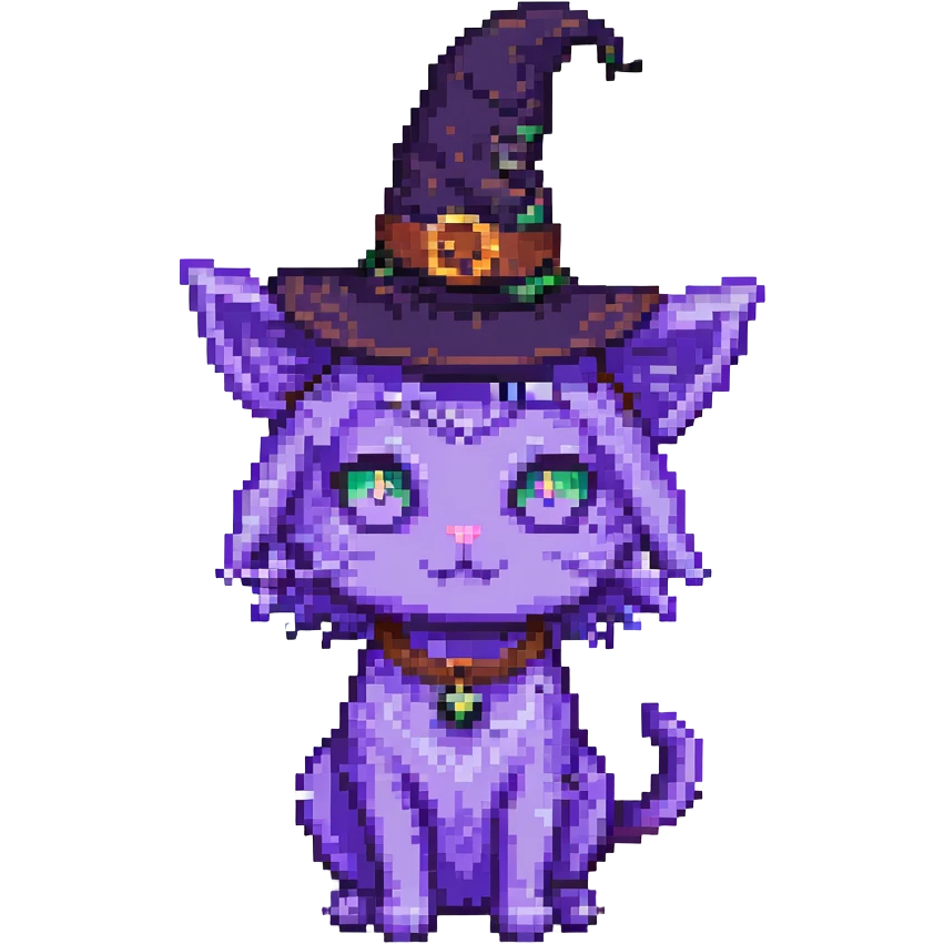 purple witch cat emoji