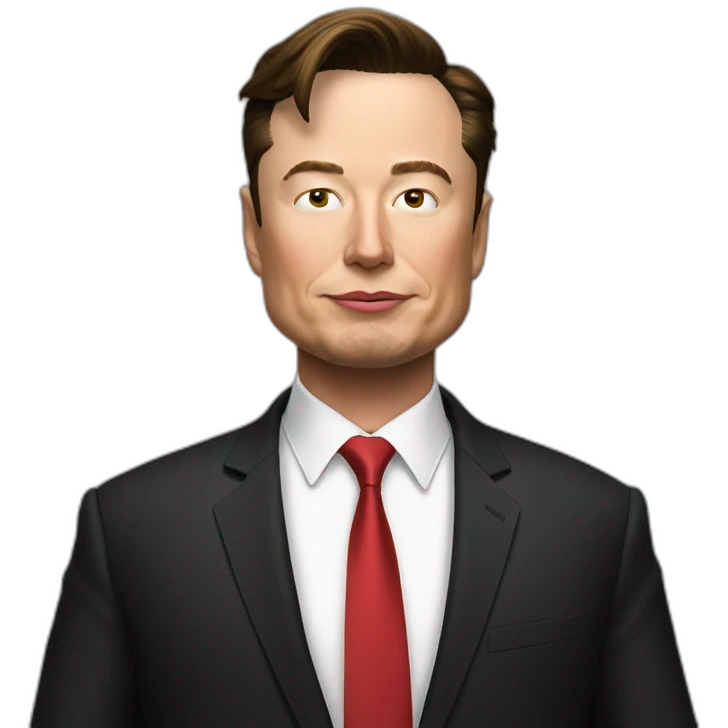 Elon musk dressed up as trump emoji