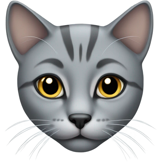 grey cat with black nose emoji