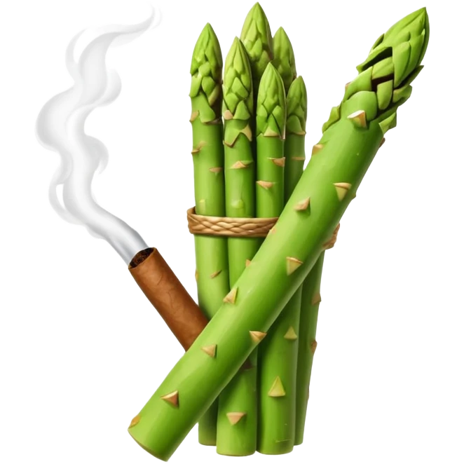 Asparagus smoking a cigar emoji