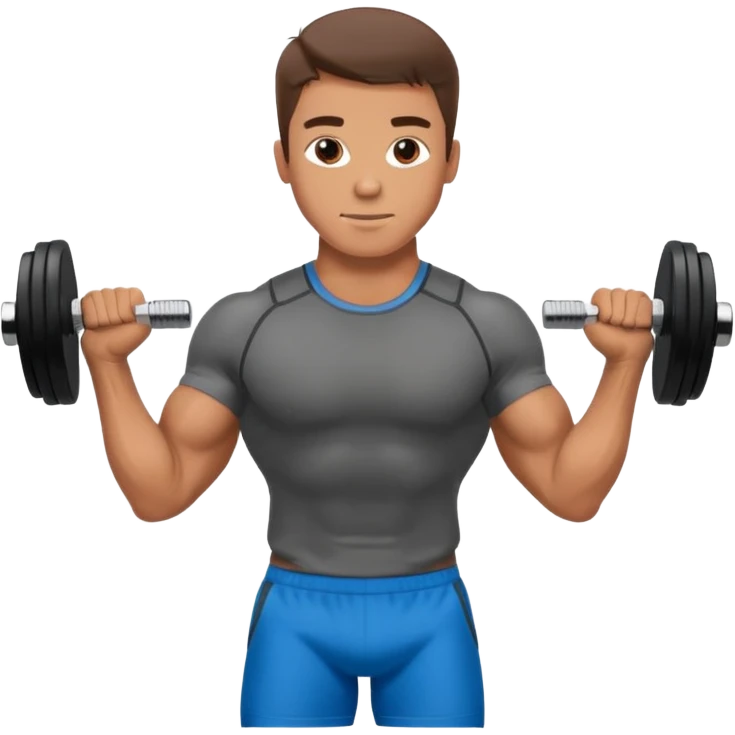 fit man wearing clothes lifting dumbbells,sideways photo emoji
