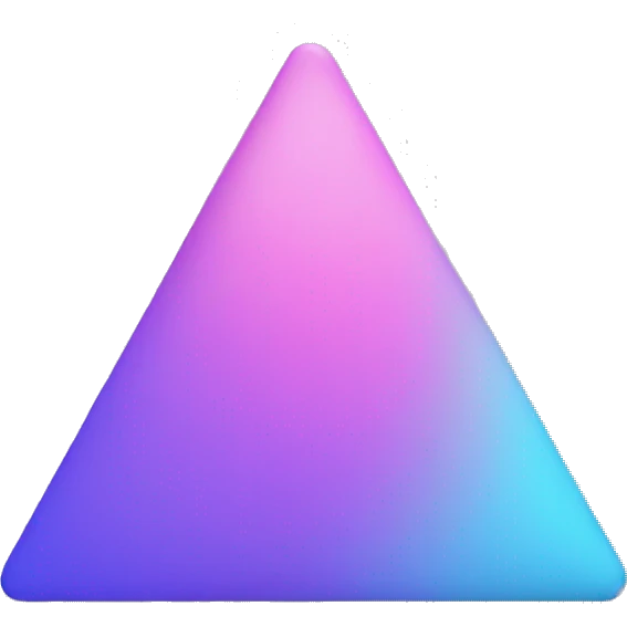triangle with circle ends eith a purple and pnk leg and light blue body emoji