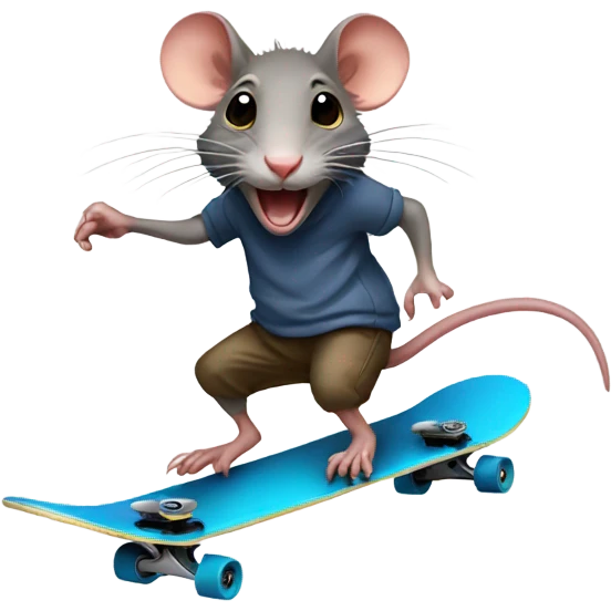 rat riding a skateboard  emoji