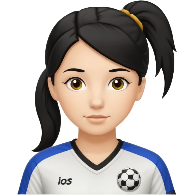 white girl tha plays soccer black hair in ponytail  emoji