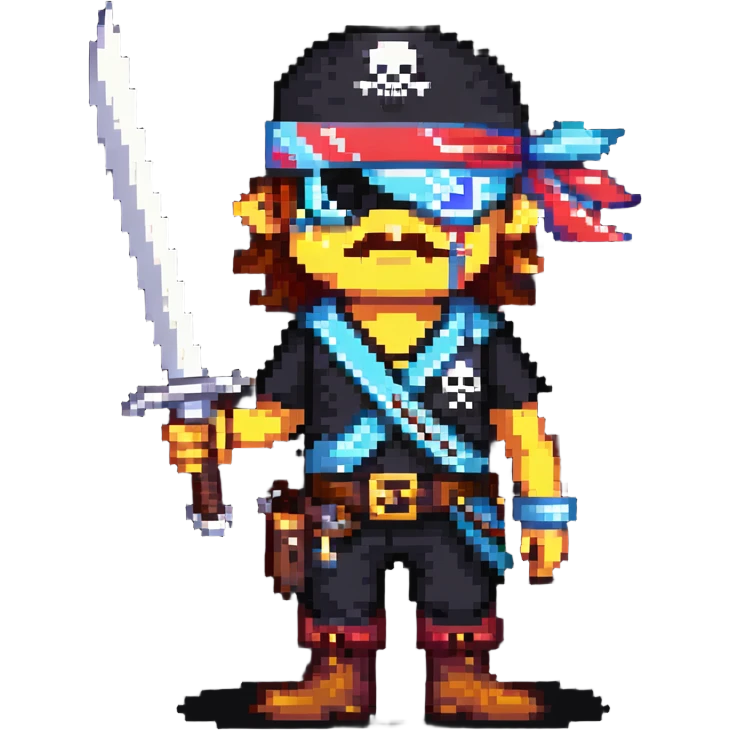 A pirate dressed up for Halloween emoji