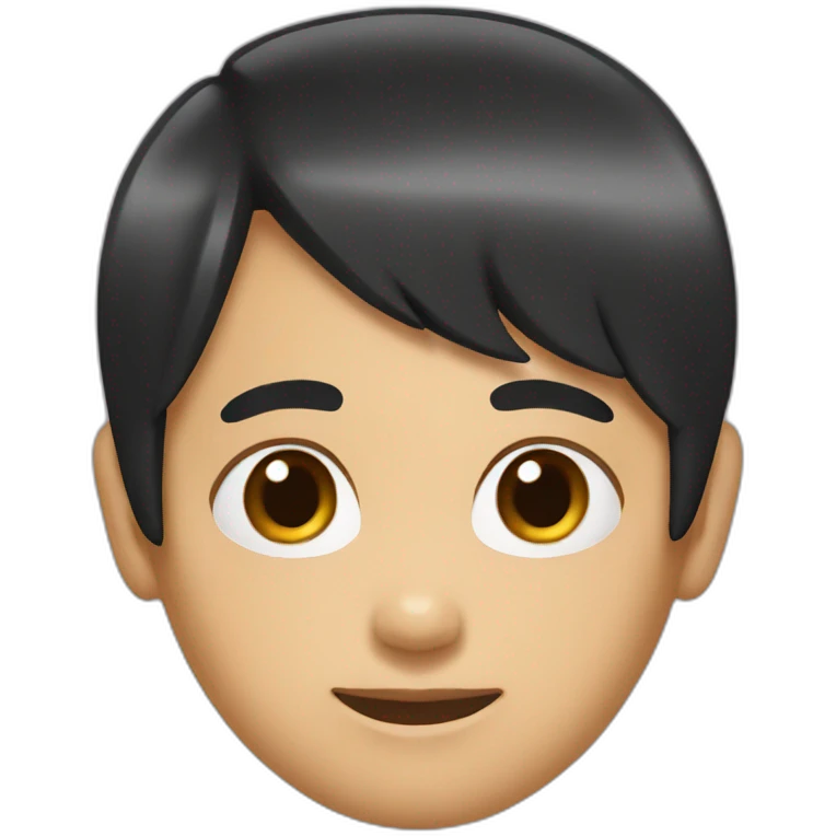 black hair asian emoji