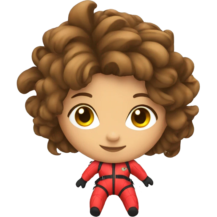 girl in red skydive suit emoji
