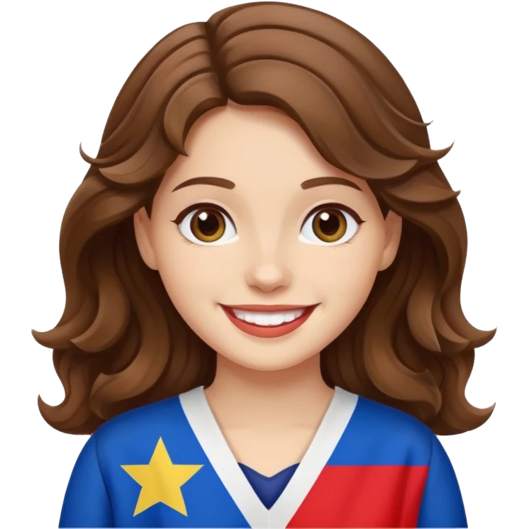 jewish white girl wavy brown hair girl philippine flag emoji