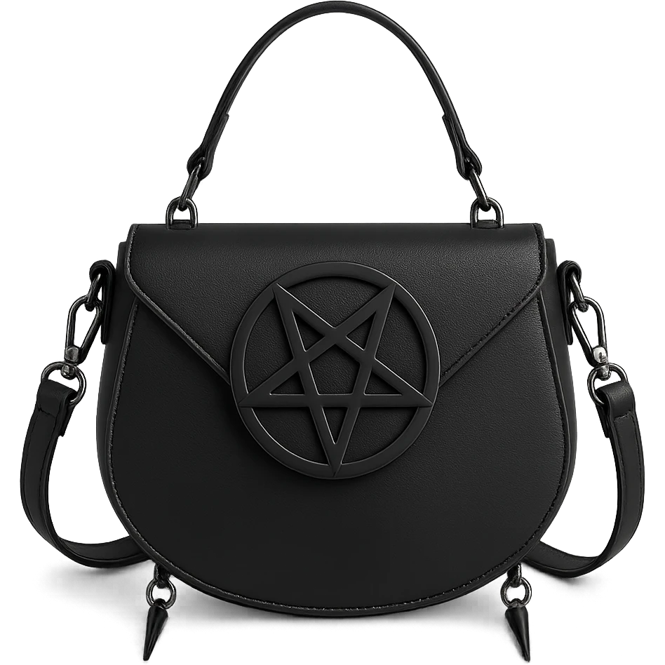 Back white goth purse without background emoji
