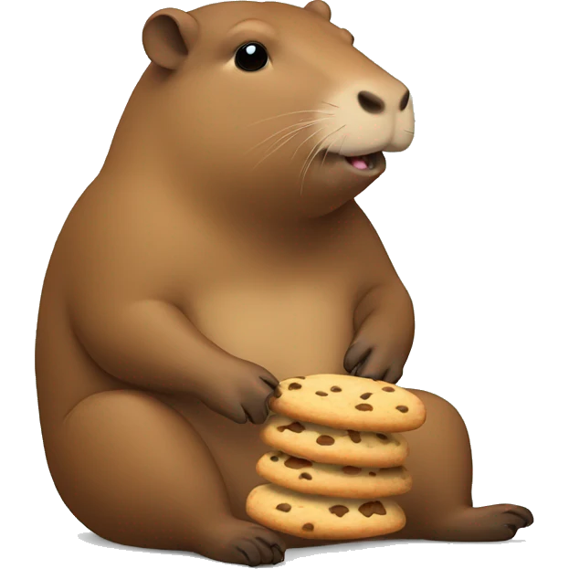 capybara eating cookies  emoji