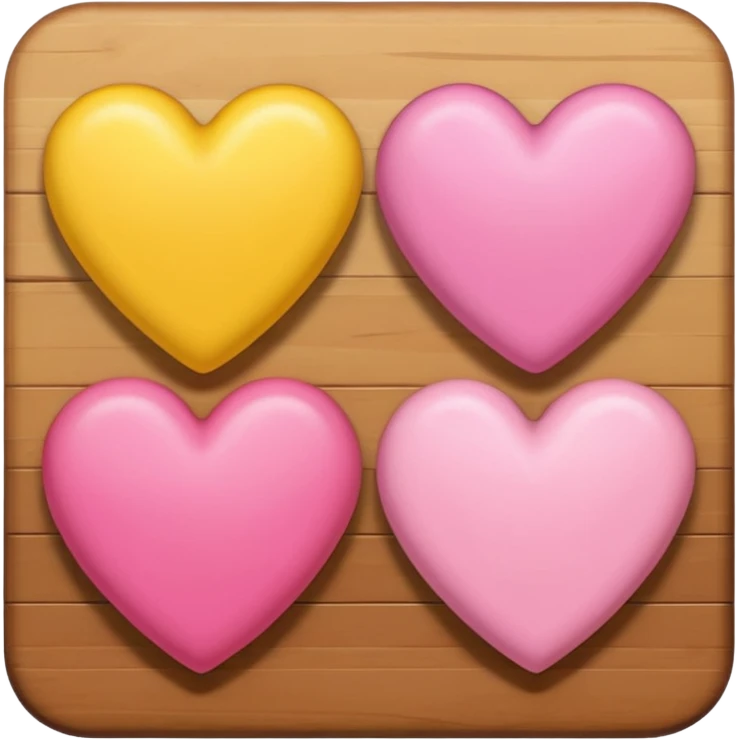 3 hearts : Yellow, Pink and brown heart emoji