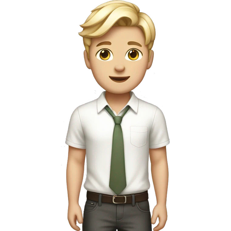 Cute white Boy with feminine clothes, an skirt and cat ears. emoji