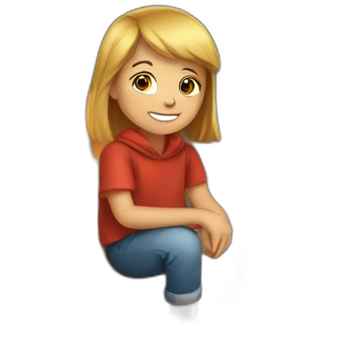 children are sitting burning wood emoji