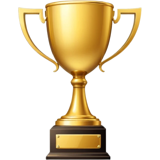 single golden winner trophy cup emoji, shiny metallic, minimal flat vector style, isolated on white background, no text, no watermark --ar 1:1 --v 6
 emoji