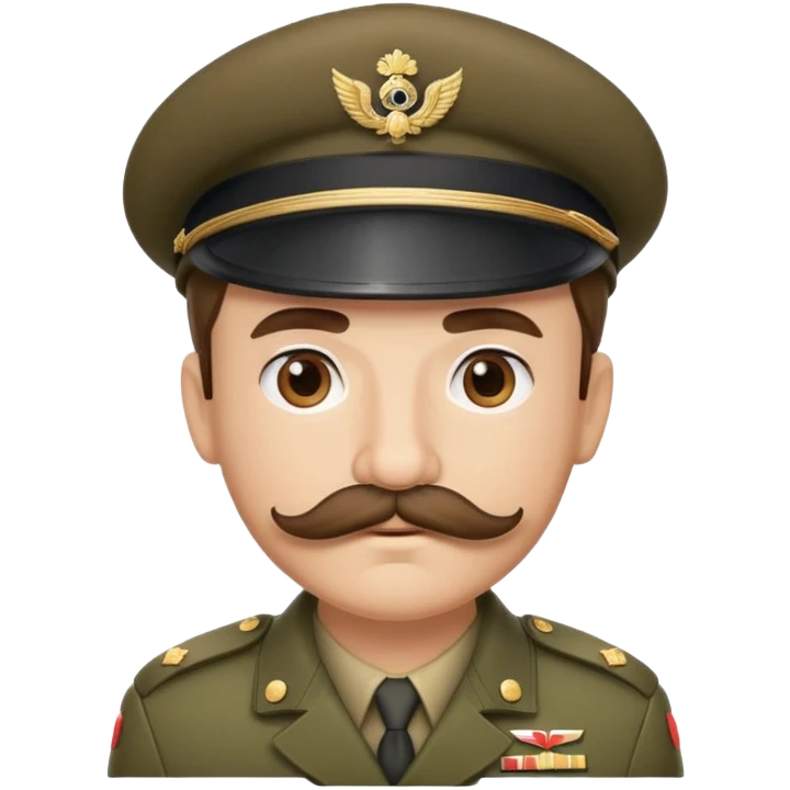 Military soldier with a curled mustache and beret emoji