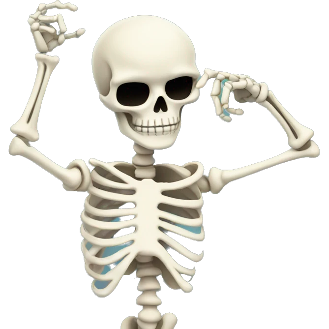 Skeleton dabbing emoji